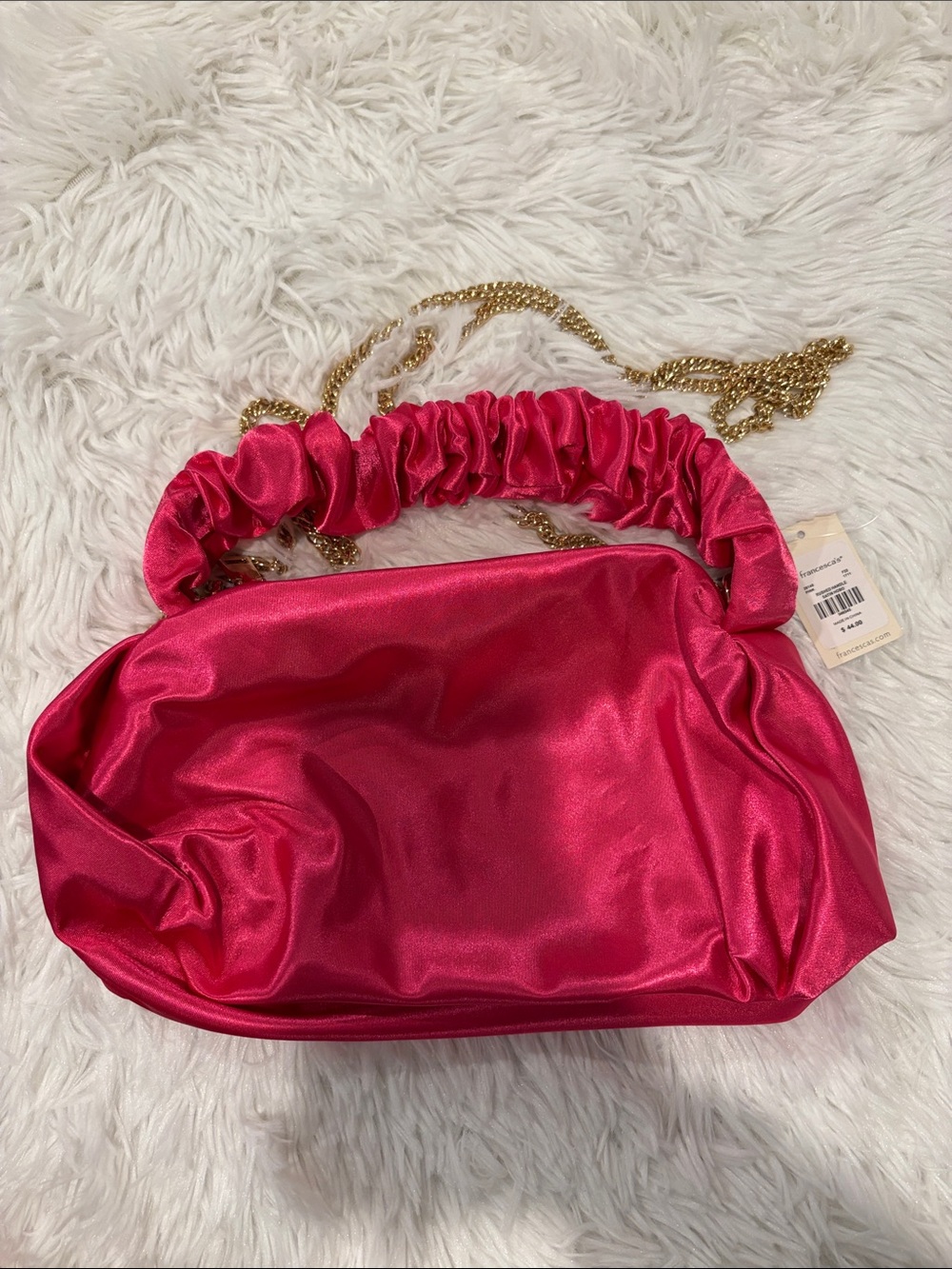 Francesca's Collections “Rushed handle satin hobo” bag